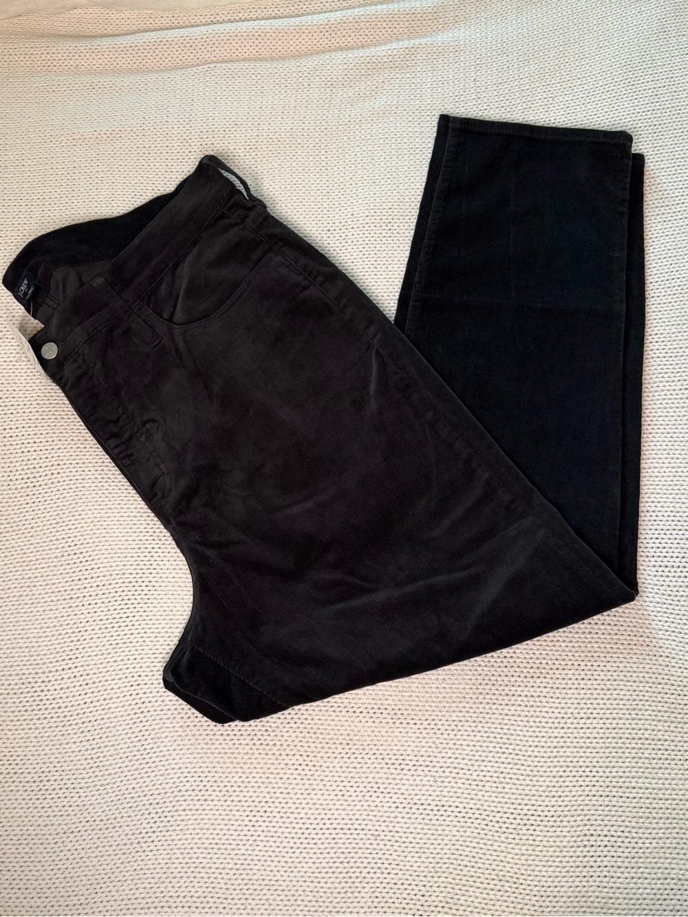 J.Crew NWT Black Corduroy Straight-Leg Pants size 35